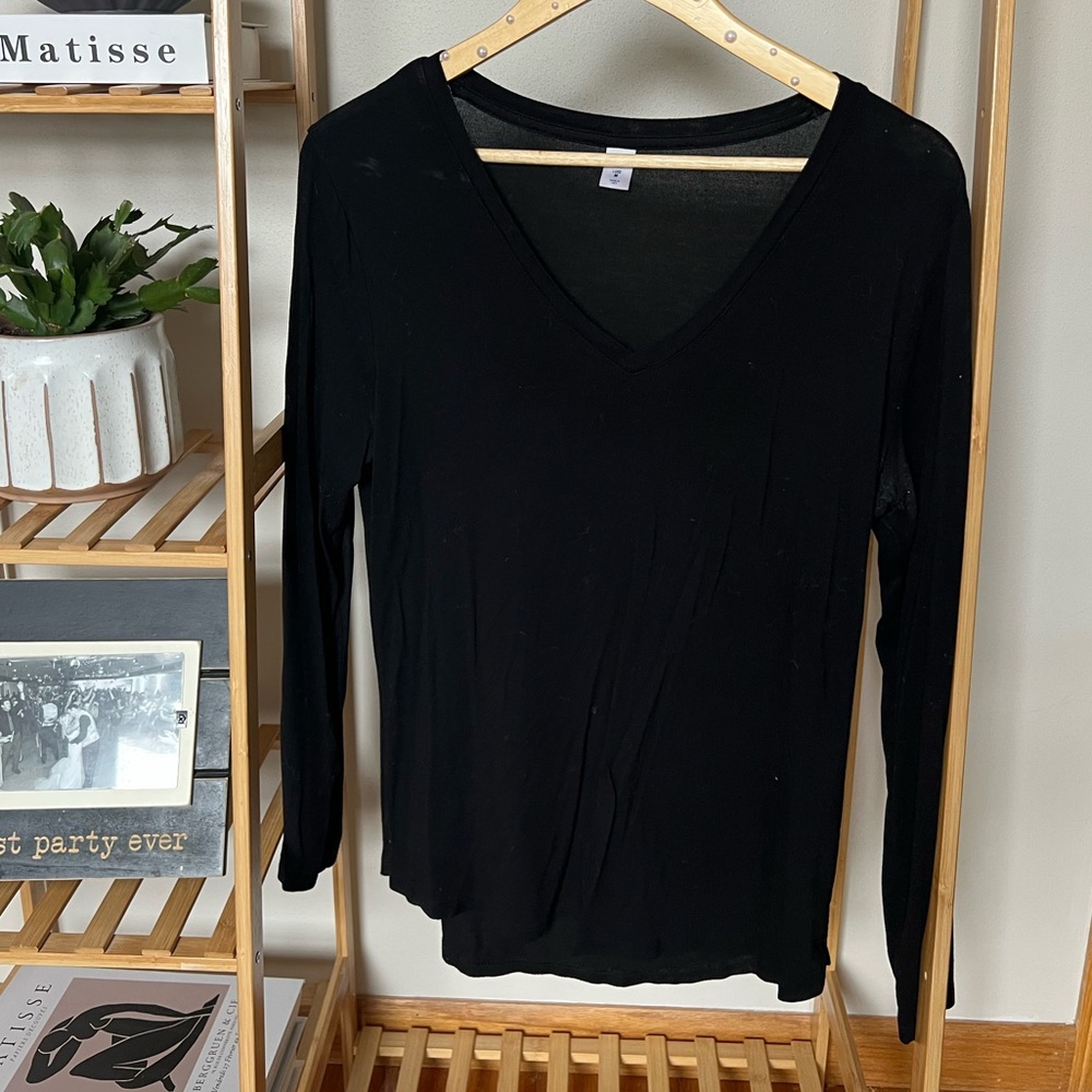 Luxe V Neck Long Sleeve Tee